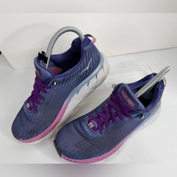 Hoka Shoes - Hoka One One Clifton 5 Running Shoes Purple Pink Women's Size 7.5